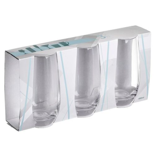 Classic átlátszó üvegpohár készlet, 490ml - 3db