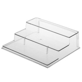   Átlátszó 3 Szintes Műanyag Fűszertartó Állvány, 26,3x23,8x8,3 cm