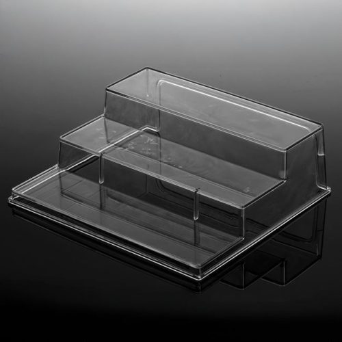 Átlátszó 3 Szintes Műanyag Fűszertartó Állvány, 26,3x23,8x8,3 cm