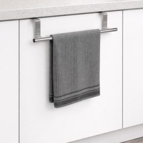   Rozsdamentes acél törölközőtartó szekrényajtóra, 36,5x8 cm