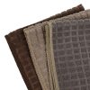 Mikroszálas konyharuha szett, barna-bézs-taupe kockás, 60x35 cm - 3 db