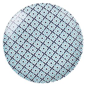   Aztek Mintás Világoskék Lapostányér Porcelánból Ø19cm