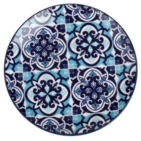 Lapos Kék Tányér Azték Mintával Ø19cm