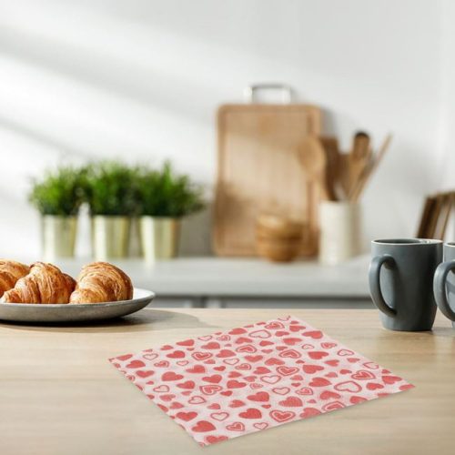 Piros Szíves Egyrétegű Papírszalvéta 33x33cm - 40db