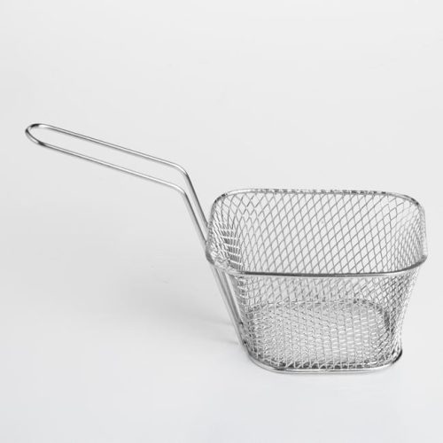 Rozsdamentes Acél Tálaló Kosár Sült Burgonyához, 10x9x6 cm