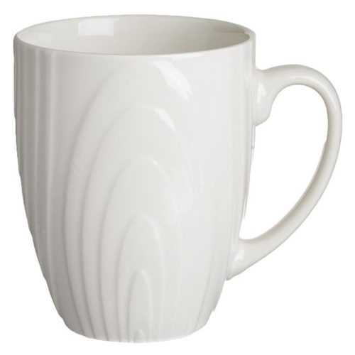 Fehér New Bone porcelán bögre dombornyomott mintával, 400 ml