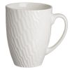 Fehér New Bone porcelán bögre dombornyomott mintával, 400 ml