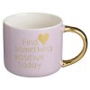 Színes Kerámia Bögre Arany Fogantyúval és Felirattal, 340ml