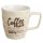 New Bone Ecru Bögre Dombornyomott Rombuszokkal & "It's Coffee Time Always" Felirattal 390ml