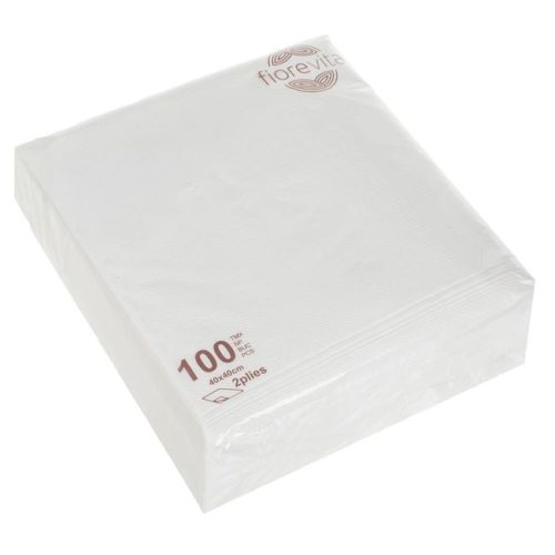 Luxus Szalvéta 2 Rétegű, Fehér, 40x40cm - 100 darab