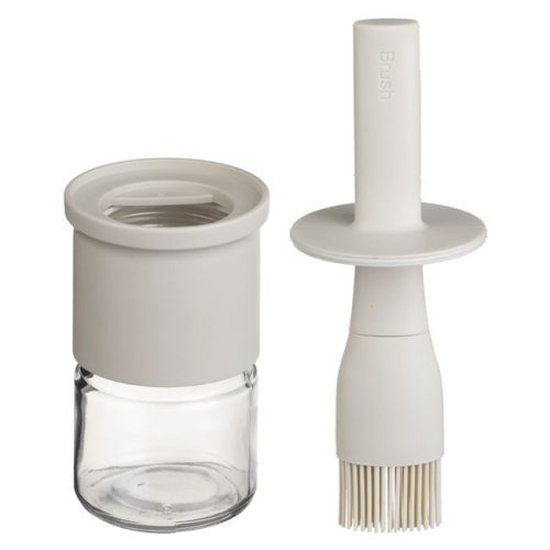 Bézs szilikon kenőecset üveg olajadagolóval