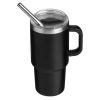 Mini Rozsdamentes Acél Termosz Bögre Fogantyúval, Fekete – 135ml