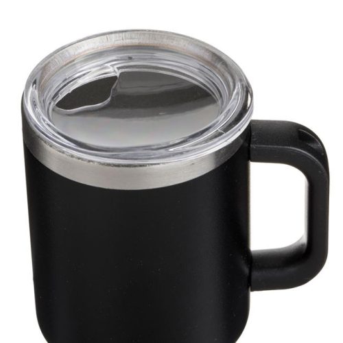 Mini Rozsdamentes Acél Termosz Bögre Fogantyúval, Fekete – 135ml