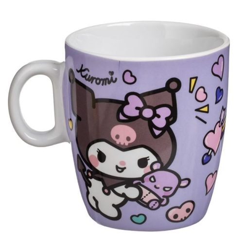 Mini Porcelán Bögre, Lila, Hello Kitty Kuromi Mintával, 220ml