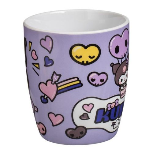 Mini Porcelán Bögre, Lila, Hello Kitty Kuromi Mintával, 220ml
