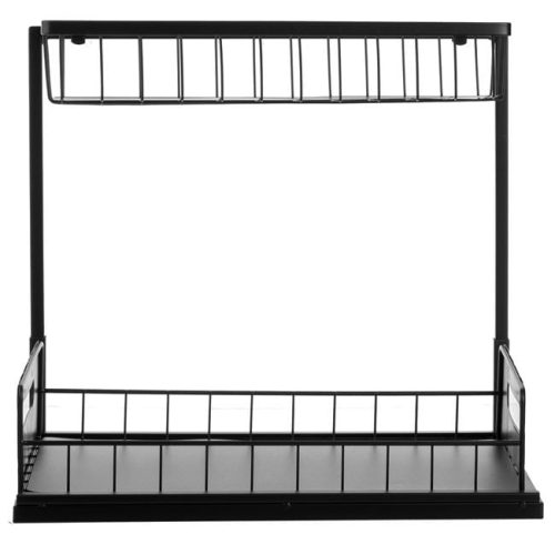 Kihúzható fém tároló polc rendszerezővel, 36x27x28,5 cm