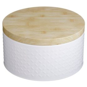 Kerek Fémdoboz Keksznek Dombornyomott Mintával Ø19,5x10cm