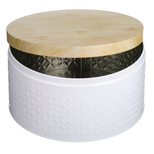 Kerek Fémdoboz Keksznek Dombornyomott Mintával Ø19,5x10cm