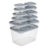 Átlátszó Ételhordó Doboz Készlet Szürke Fedéllel - 6 Különböző Méret - 11 db-os