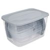 Átlátszó Ételhordó Doboz Készlet Szürke Fedéllel - 6 Különböző Méret - 11 db-os