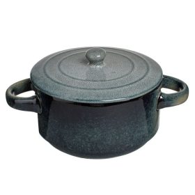 Petrolkék Kerámia Levestál Fedéllel 700ml