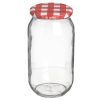 Üveg Befőttesügér Piros Kockás Fedővel 1000ml