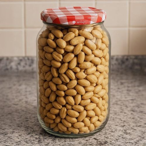 Üveg Befőttesügér Piros Kockás Fedővel 1000ml