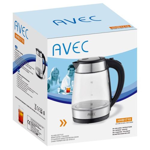 Elektromos Üveg Vízforraló Rozsdamentes Acéllal, 1.7L