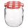 Üveg Befőttesügér Piros Kockás Fedéllel 210ml