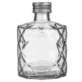 Diamond Mintás Üvegpalack Fémtetővel Italokhoz, 200ml