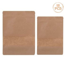   Karácsonyi Kraft tasak szett simítózárral és ablakkal édességeknek, 15x22cm és 12x20cm - 12db