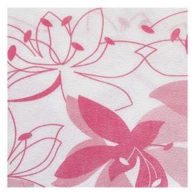   Egyrétegű Papírszalvéta, Fukszia Virágmintás, 33x33cm - 80 db