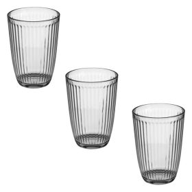 3 darabos bordázott üvegpohár készlet, 380 ml