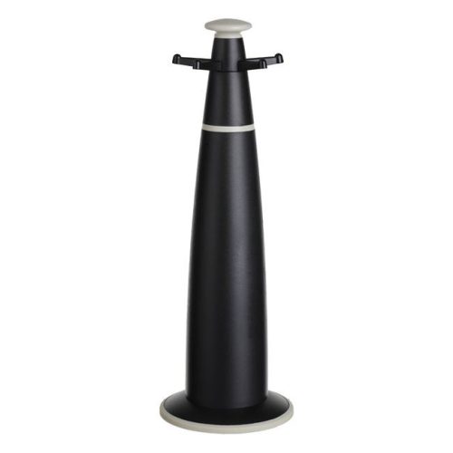 Fekete Műanyag Konyhai Eszköztartó 5 Kampóval, Ø12.5x36cm