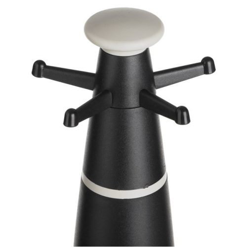 Fekete Műanyag Konyhai Eszköztartó 5 Kampóval, Ø12.5x36cm