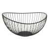 Fekete Hullámos Szélű Fém Gyümölcskosár, 29,5x29x13 cm