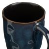 Kék-Fekete „Glaze” Kerámia Bögre Dombornyomott Mintával 330ml
