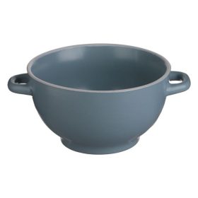 Szürke Kerámia Leveses Tálka Fogantyúval - 700ml
