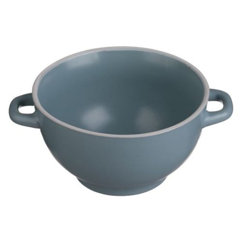Szürke Kerámia Leveses Tálka Fogantyúval - 700ml