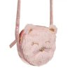 Rózsaszín bundás táska hímzett cica részletekkel