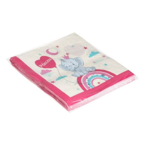 2-rétegű Szalvéta Szivárványos Elefánt és Princess Mintával 33x33cm - 12db