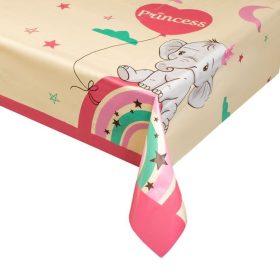   Szivárványos Elefánt Hercegnő műanyag terítő - 120x180 cm