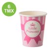 Fukszia rózsaszín pöttyös Little Princess papírpohár partihoz, 270ml - 6db