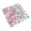 2 rétegű szalvéta Pink és Mentazöld Pillangók "Happy Birthday" 33x33cm - 20db