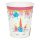 Unikornis Virágos Party Papírpohár Arany Fóliával 240ml - 6db