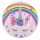 Unicorn Rainbow Holografikus Papír Tányér Szett - 18 cm, 6 db