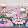 Unicorn Rainbow Holografikus Papír Tányér Szett - 18 cm, 6 db