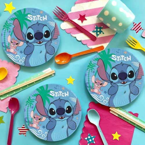 Stitch partitányér papírból, Ø19.5cm - 6db