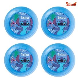   Stitch Újrahasználható Kék Műanyag Partytányér Készlet, 21 cm - 4 db