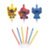Stitch szülinapi gyertyaszett - 9 darabos (3 figura + 6 szál gyertya)